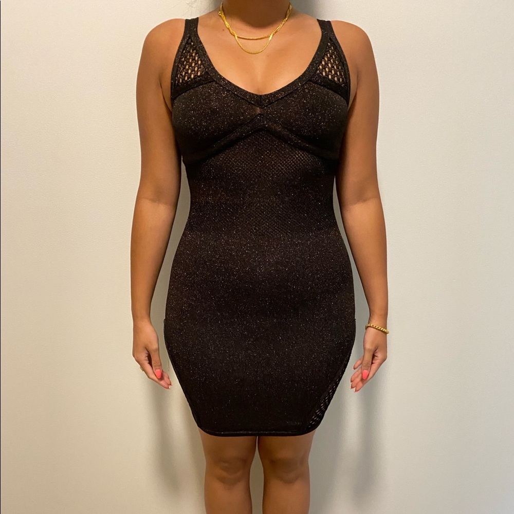 Bebe addiction bronze knit dress